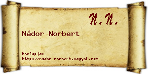 Nádor Norbert névjegykártya